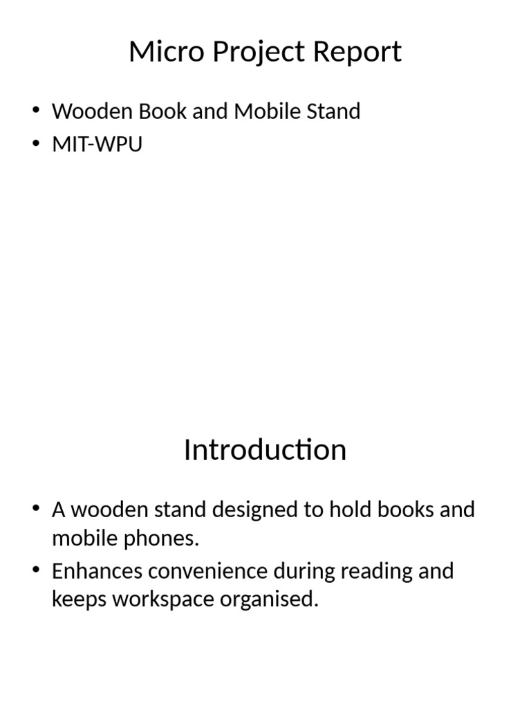 Wooden Book and Mobile Stand Design | PDF