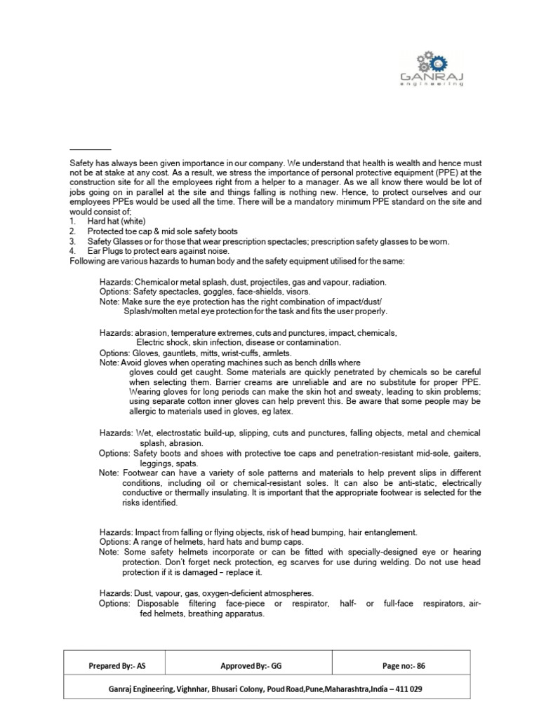 PPE Standards and Safety Guidelines | PDF | Personal Protective ...