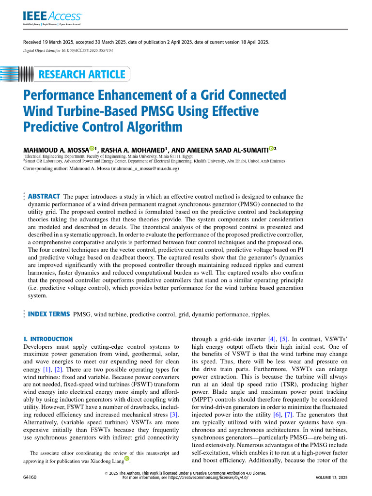 Performance Enhancement of A Grid Connected Wind Turbine-Based PMSG ...