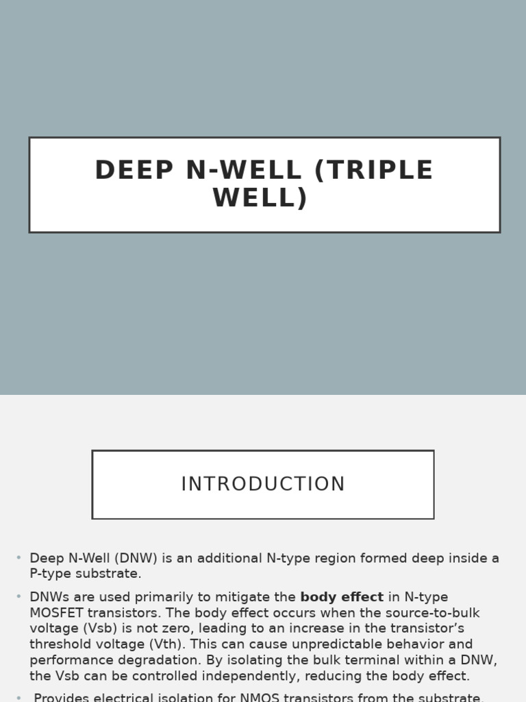 Deep N-Well Structure in CMOS Design | PDF