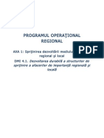 Fisa POR 41 Dezvoltarea Durabilă A Structurilor de Sprijinire A Afacerilor de Importanţă Regională Şi Locală