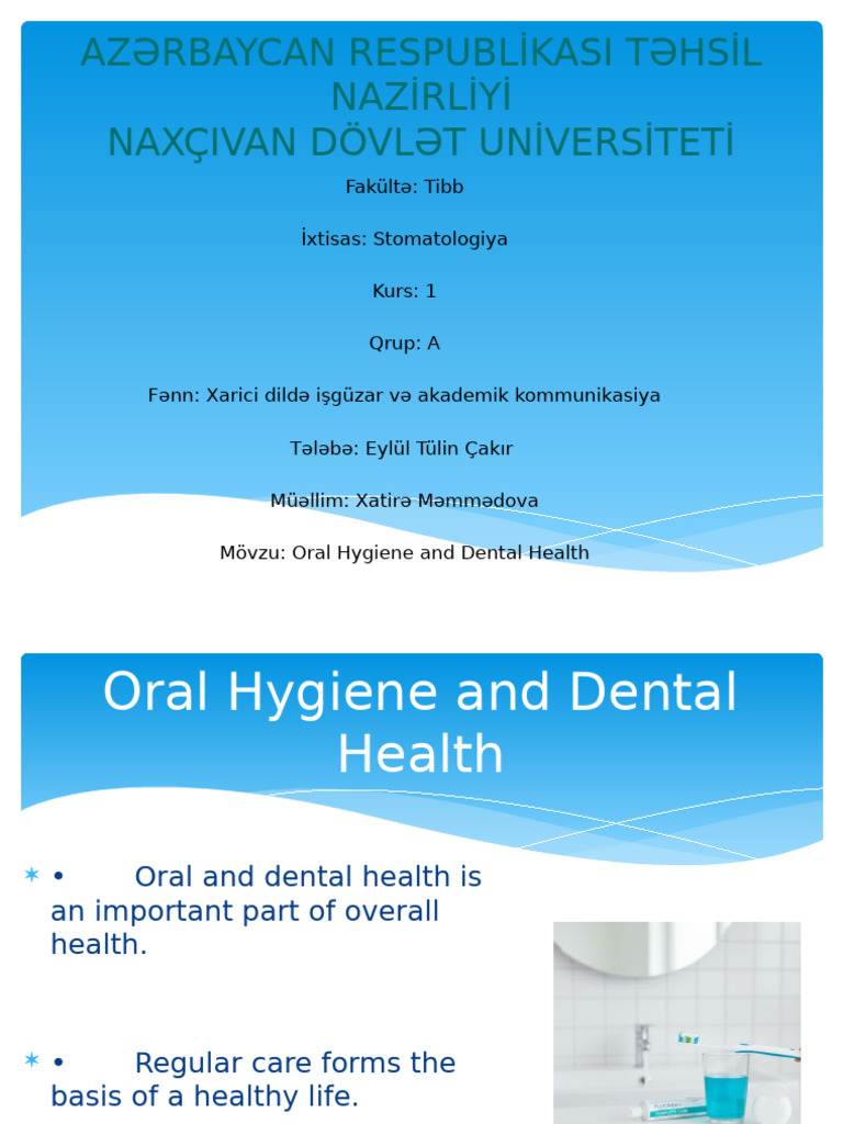 Oral Hygiene and Dental Health Guide | PDF