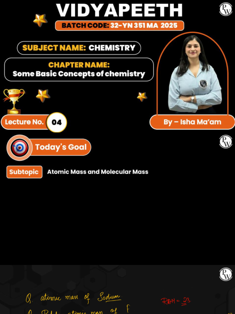Some Basic Concepts of Chemistry - 04 - Class Notes - 32-YN351MA 2025 | PDF