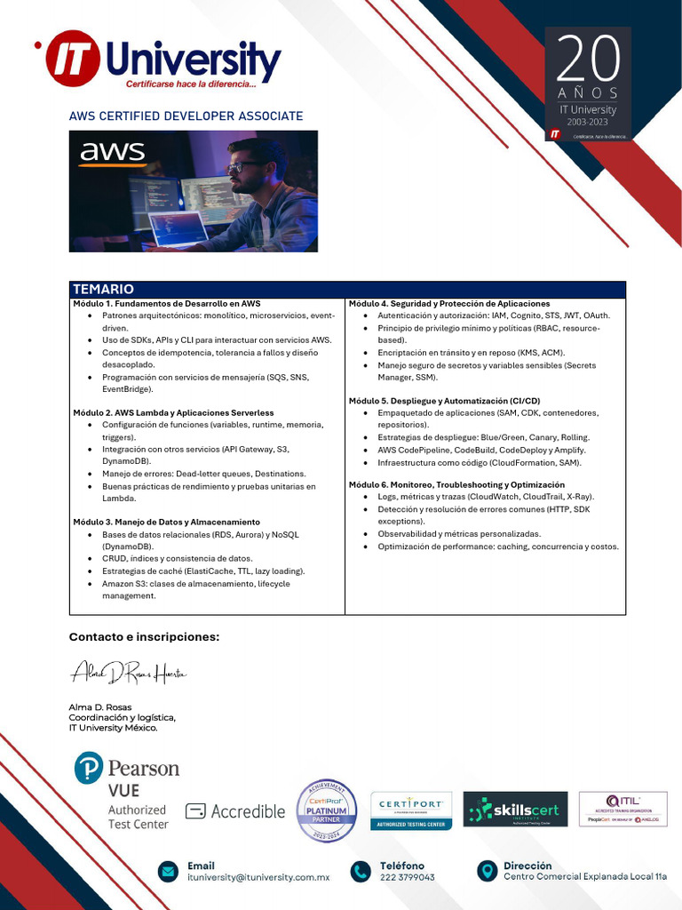 Temario Certificación AWS Developer | PDF | Servicios web de Amazon ...