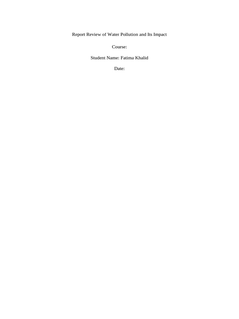Water Pollution Impact | PDF | Water Pollution | Water