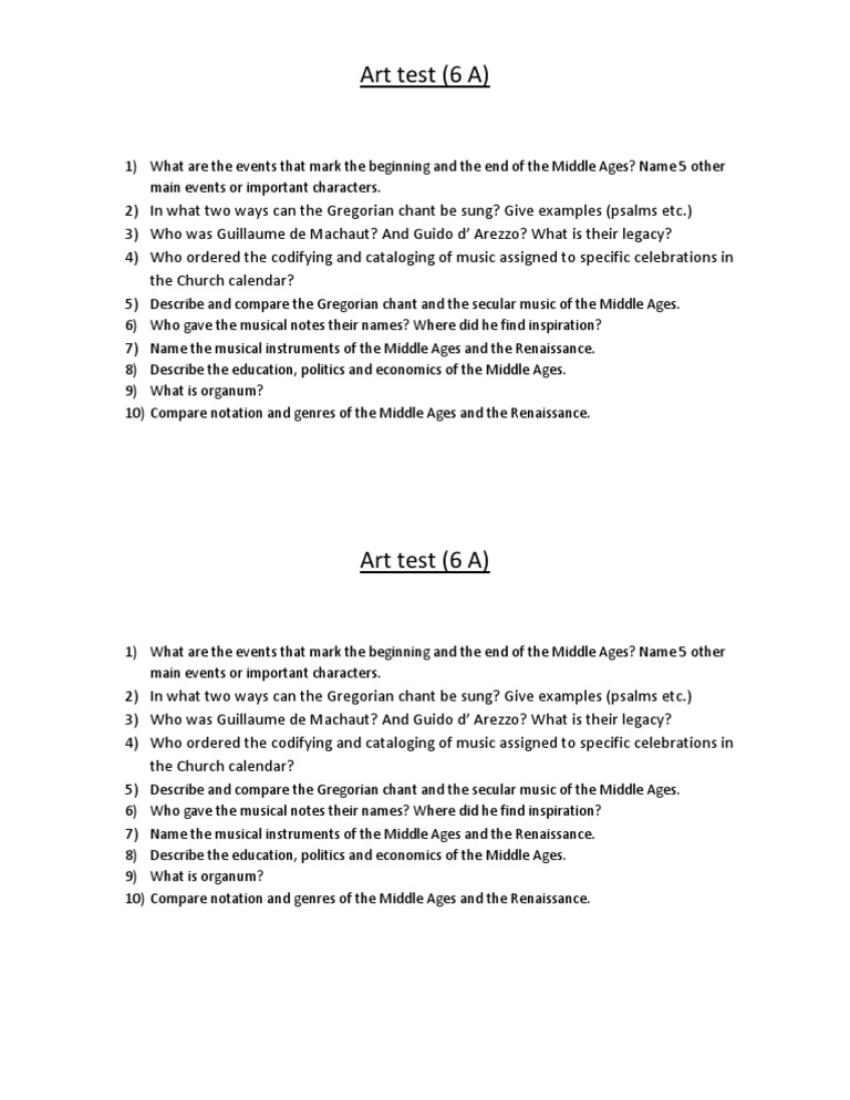 Art Test | PDF | Art