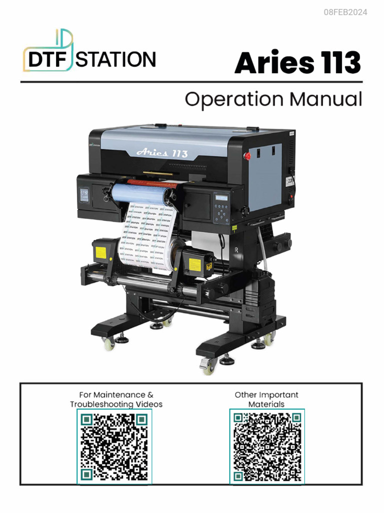 Aries 113 UV DTF Printer Setup Guide | PDF | Arbitration | Printer ...