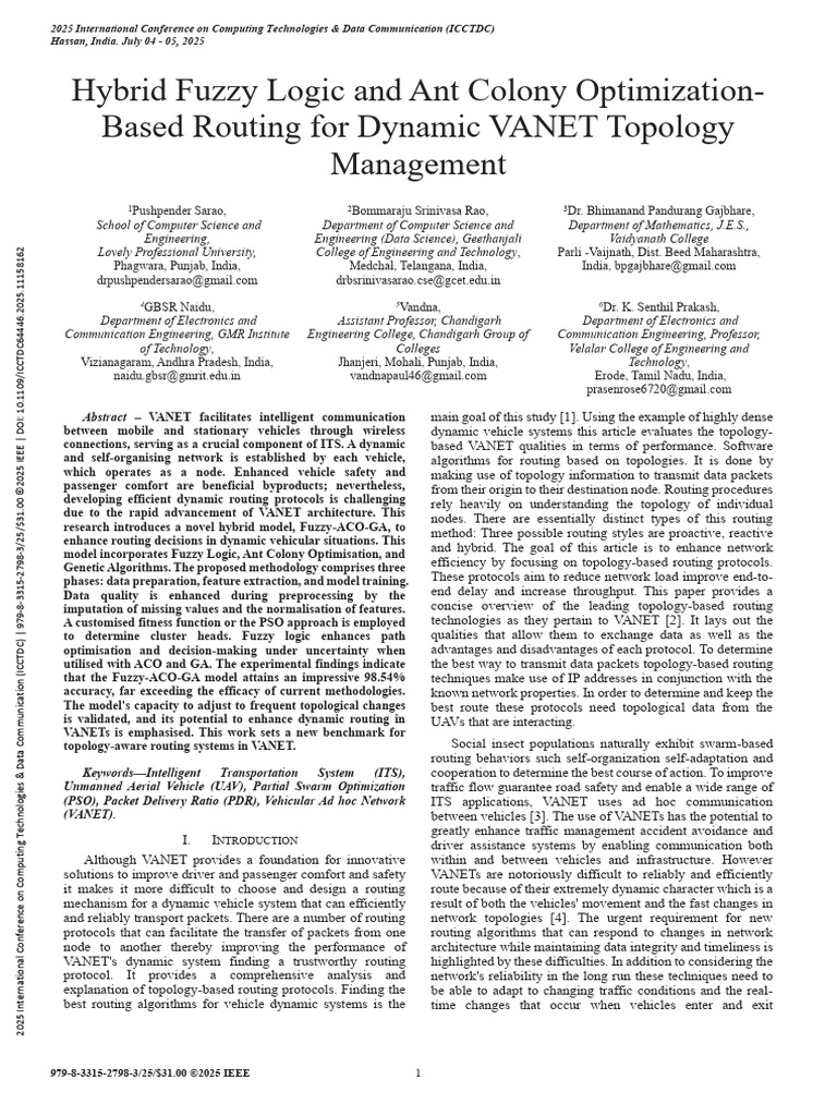 Hybrid Fuzzy Logic and Ant Colony Optimization-Based Routing For ...