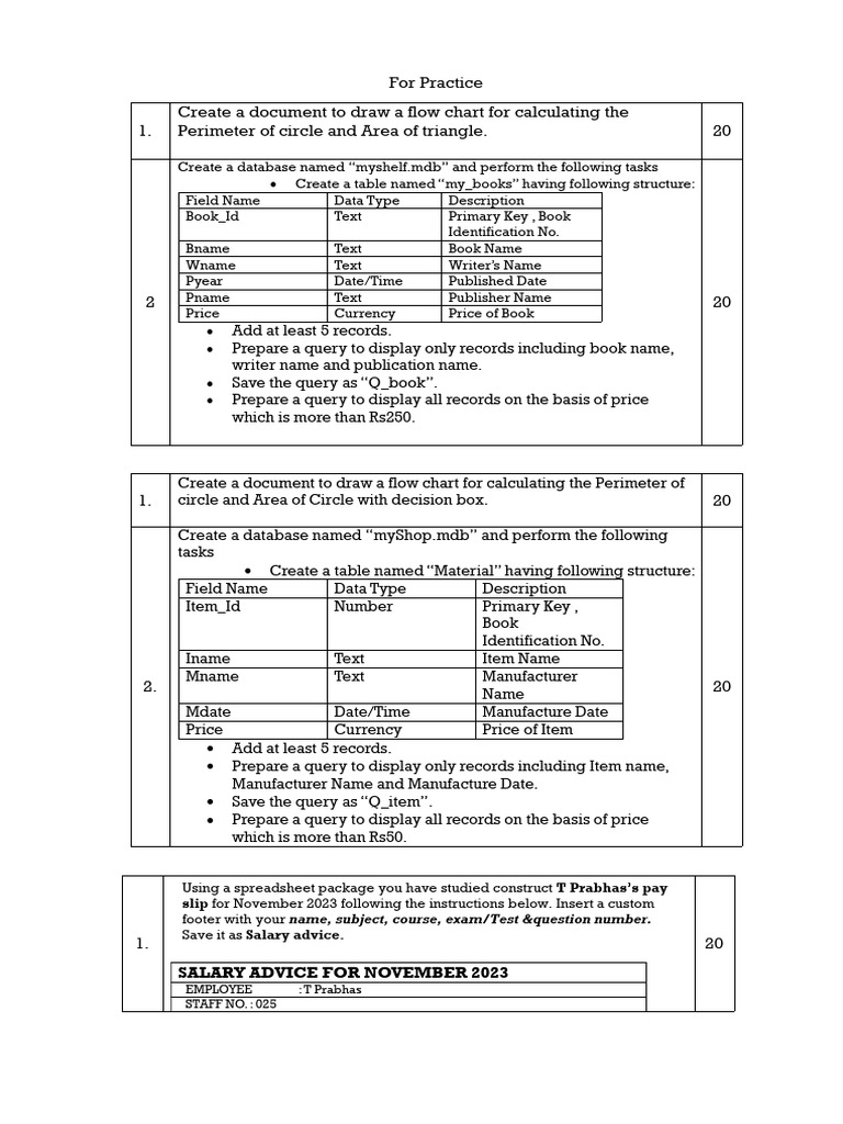 Practice Sheet | PDF | Microsoft Word | World Wide Web