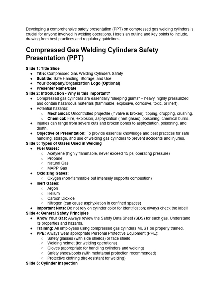 Compressed Gas Cylinder Safety Guide | PDF | Gases | Chemical Process ...