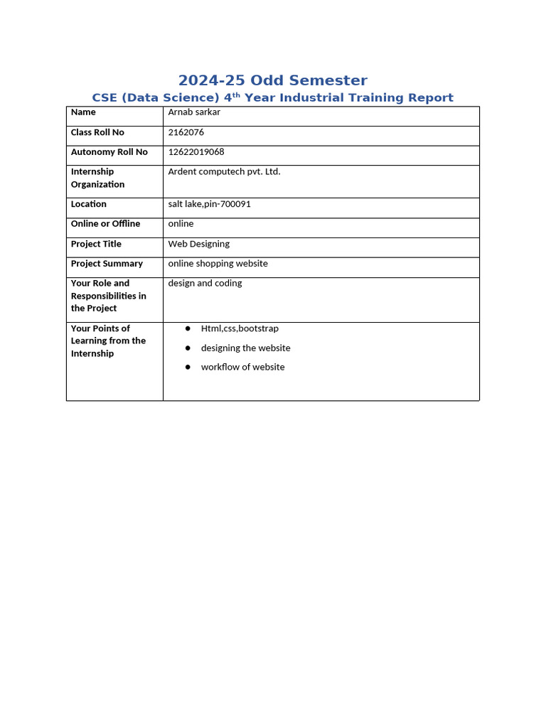 CSE Data Science Internship Report 2024 | PDF