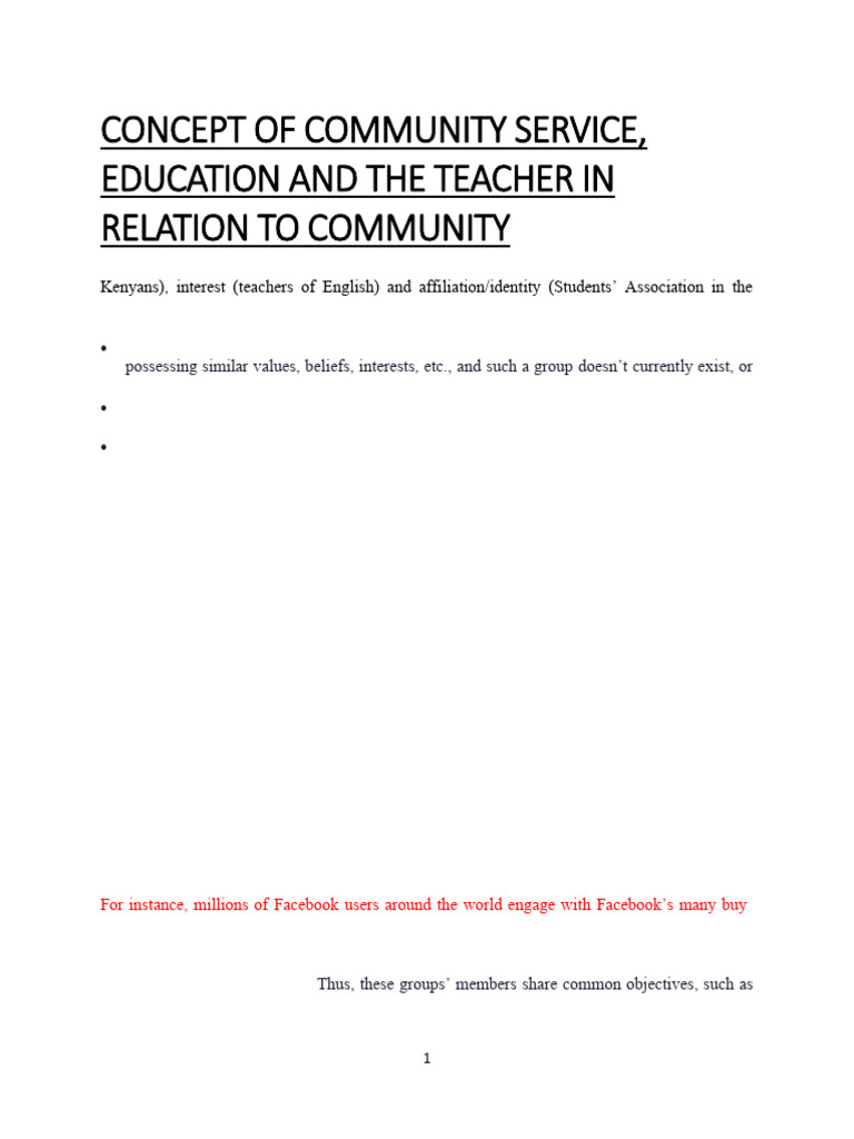 Community Service and Education Insights | PDF | Community | Learning