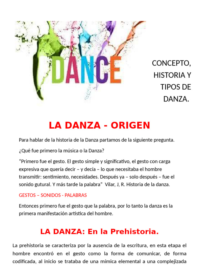 Historia y Tipos de Danza | PDF | Bailes | Ballet