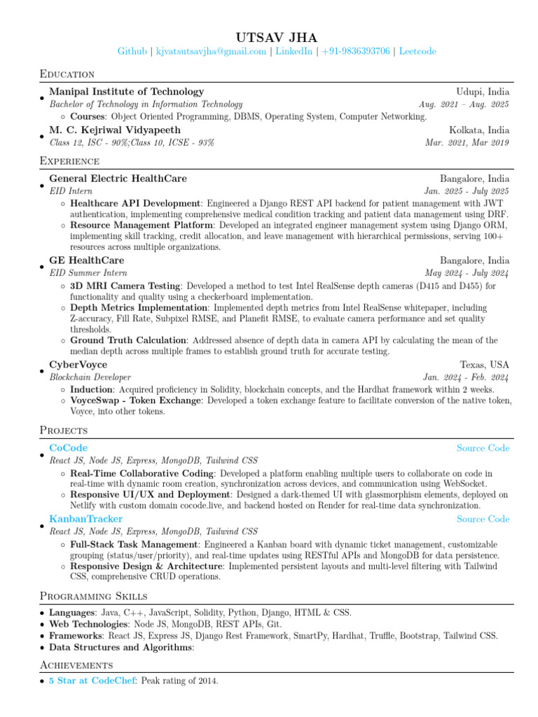 UtsavJhaResume (1) | PDF | Bootstrap (Front End Framework) | Java Script