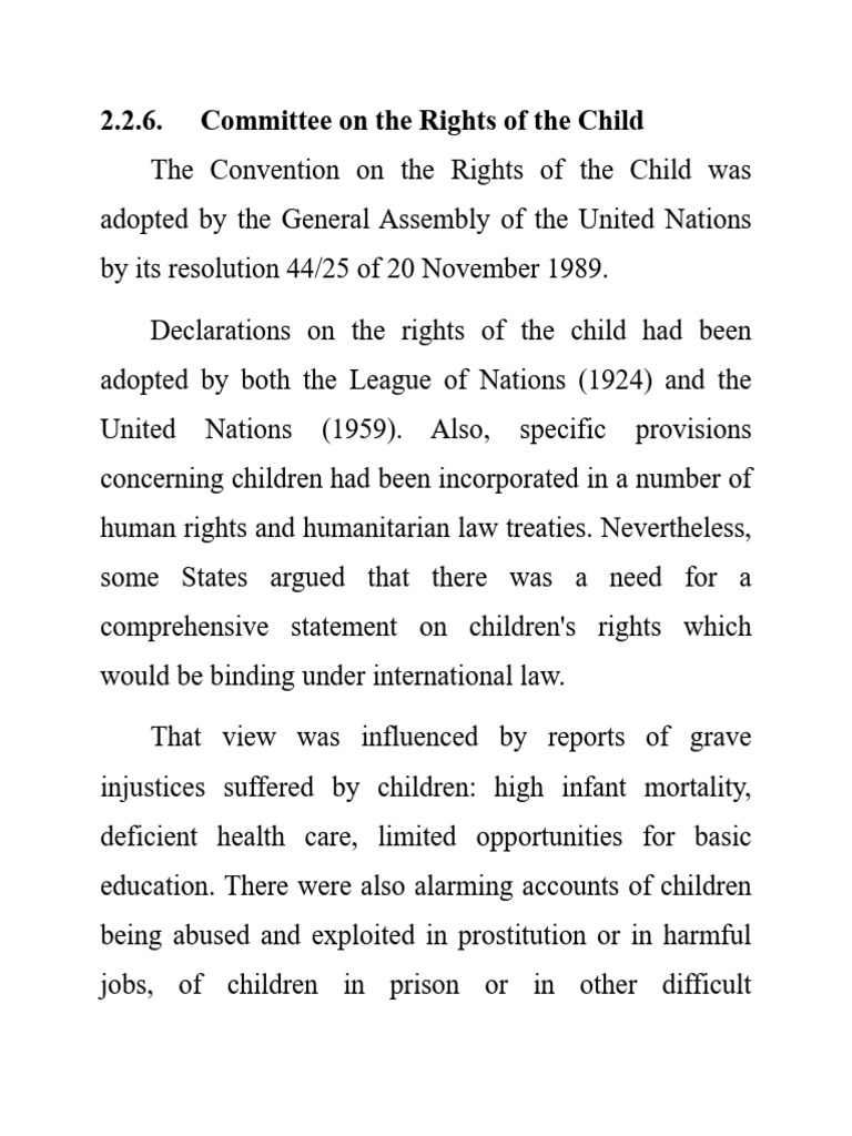 Committee on the Rights of the Child | PDF | Convention On The Rights ...
