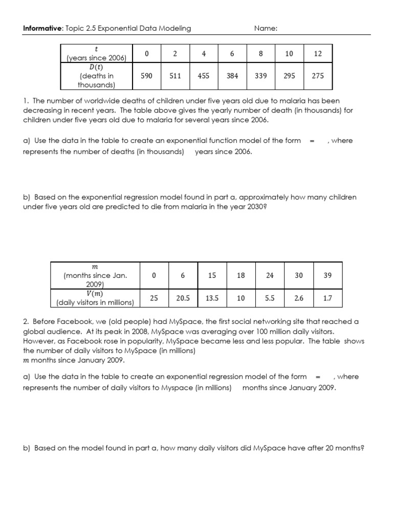 Exponential Data Modeling Insights | PDF | Errors And Residuals ...