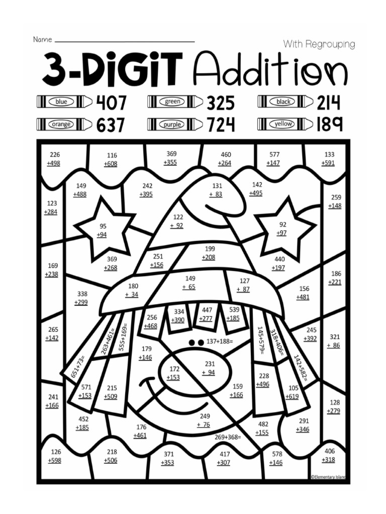 Coloring Math Drill | PDF