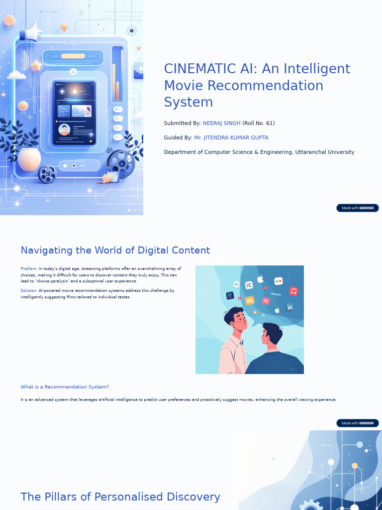 CINEMATIC AI An Intelligent Movie Recommendation System | PDF ...
