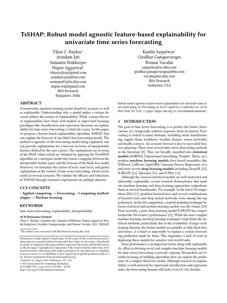 TsSHAP: Explainability in Time Series Forecasting | PDF | Time Series ...