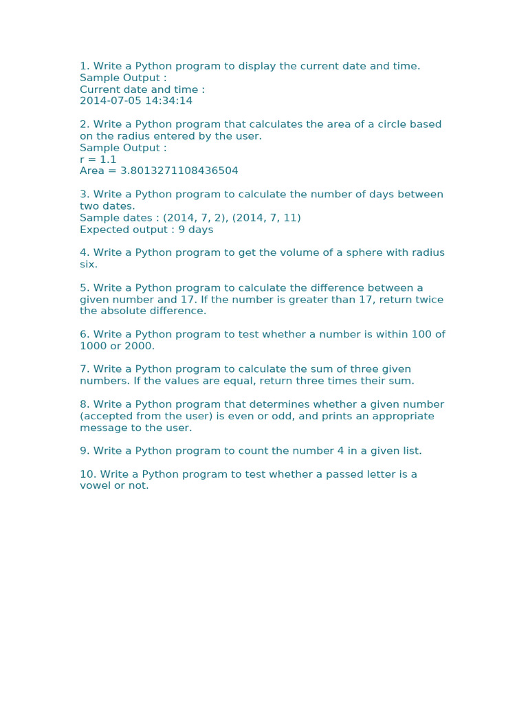 Python Programs for Beginners | PDF