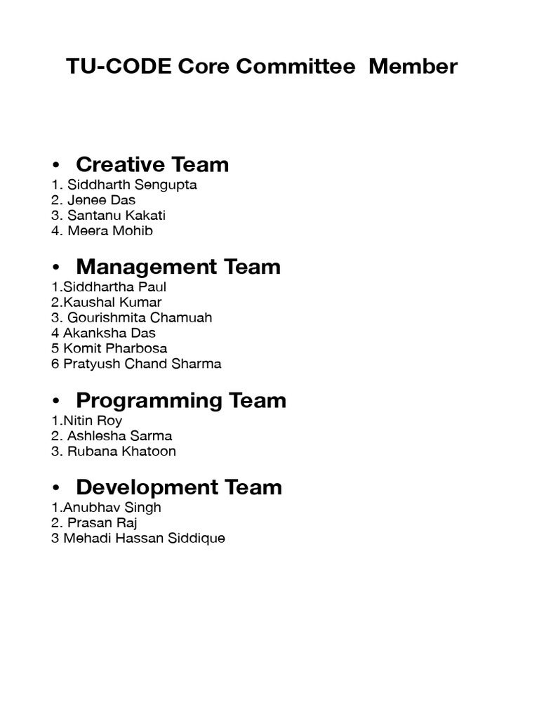 Tu-Code Core Committee Member | PDF