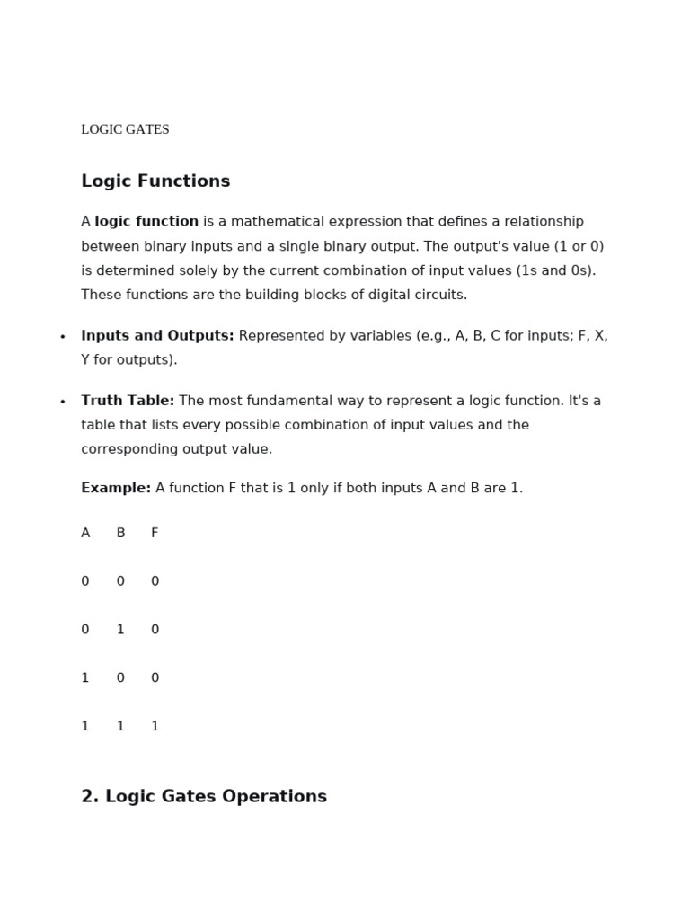 Understanding Logic Gates and Functions | PDF | Logic Gate | Boolean ...