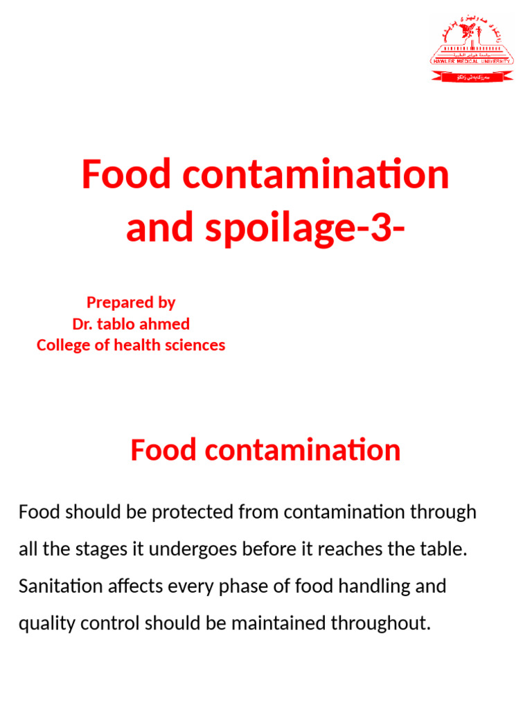 Understanding Food Contamination & Spoilage | PDF | Decomposition ...