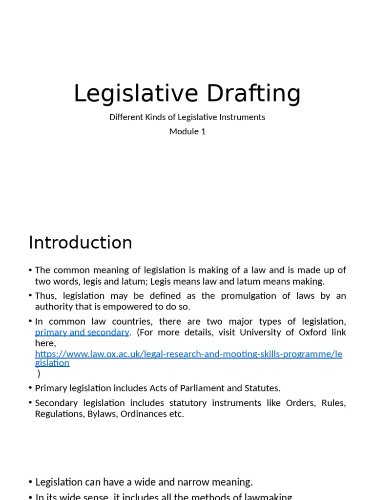 Types of Legislative Instruments Explained | PDF | Precedent | Constitution