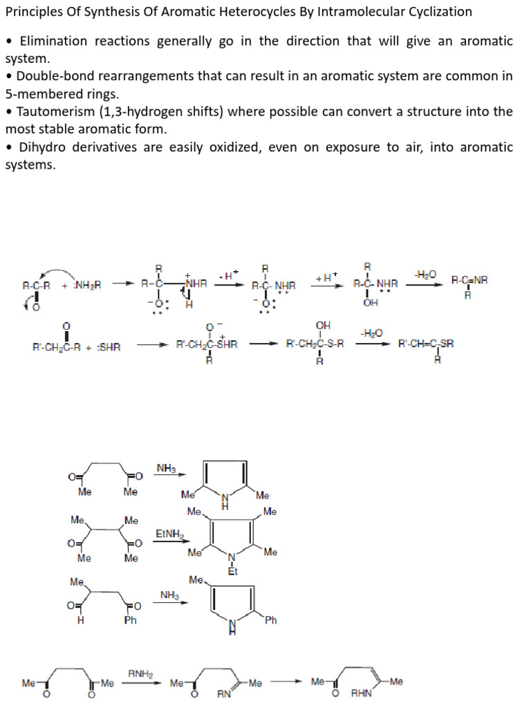 Principles of Synthesis of Aromatic Heterocycles by Intramolecular ...