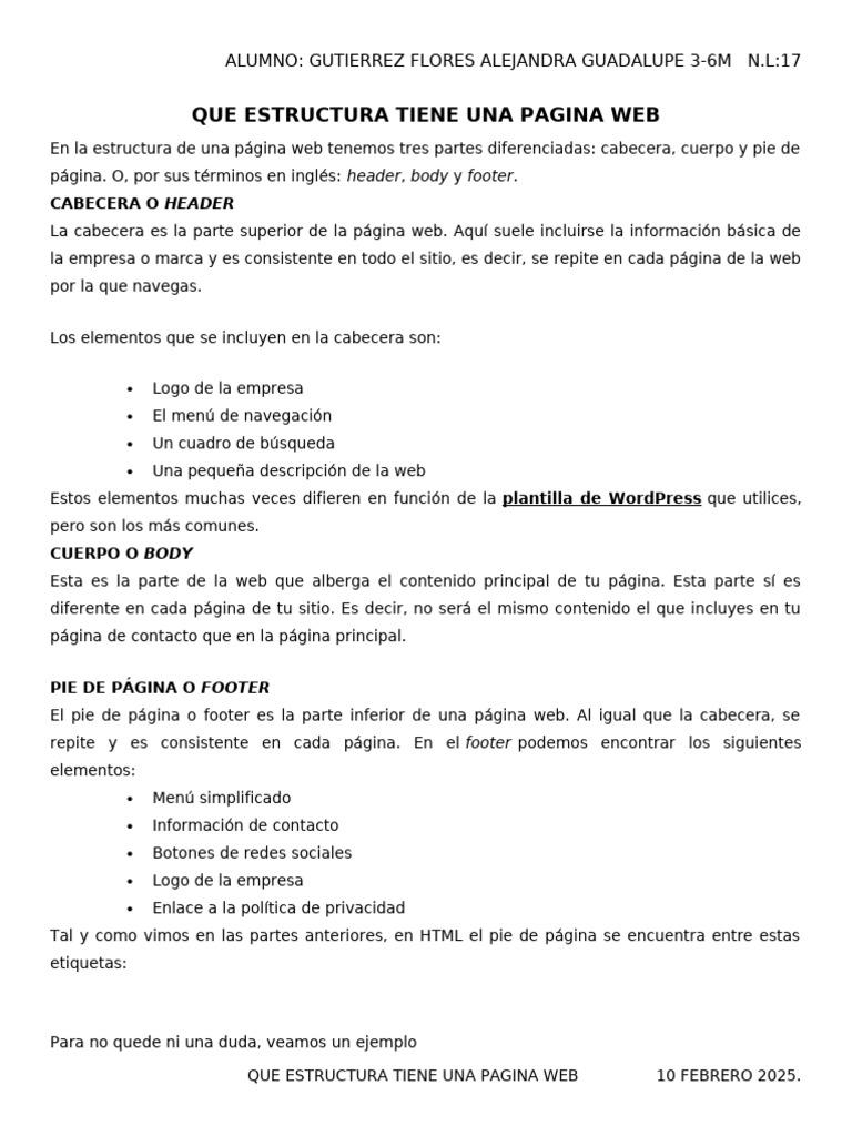Que Estructura Tiene Una Pagina Web | PDF | Red mundial | Internet y web
