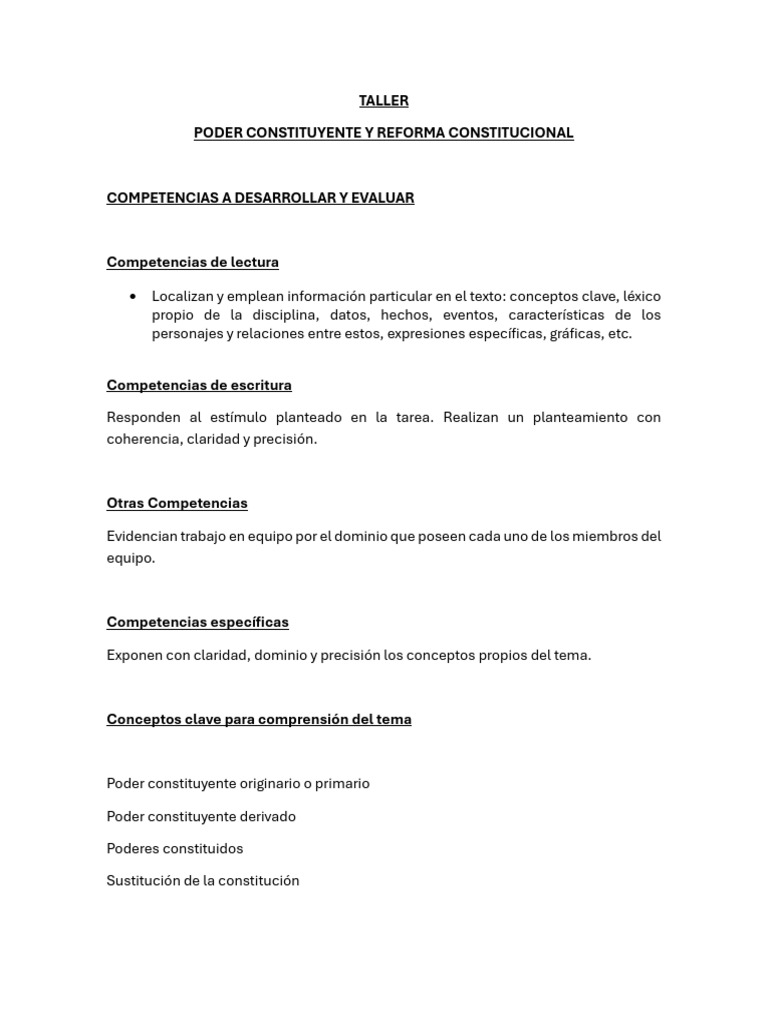 Poder Constituyente y Reforma Constitucional | PDF | Constitución ...