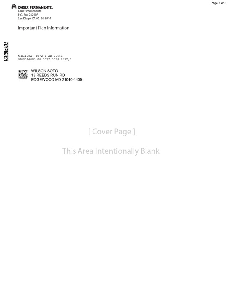 Ebill 11 09 2025 | PDF | Money Order | Kaiser Permanente