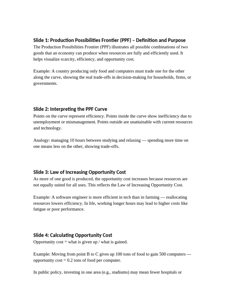 Understanding Production Possibilities Frontier | PDF | Economies ...