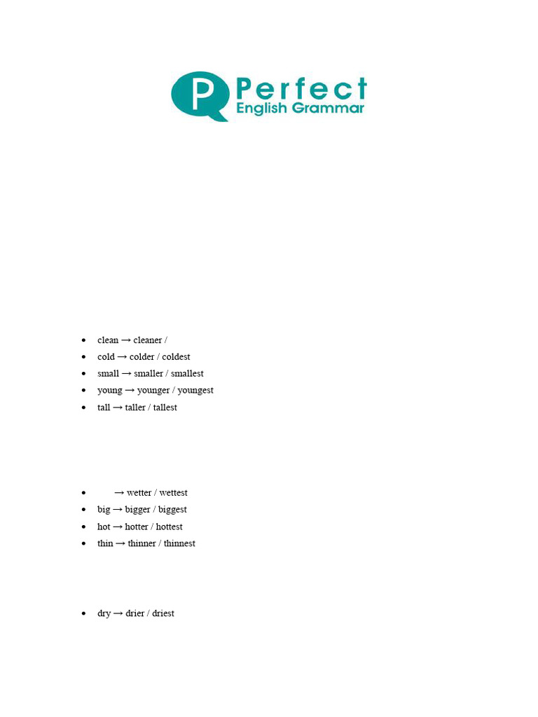 Comparative and Superlative Adjectives Guide | PDF | Linguistics ...
