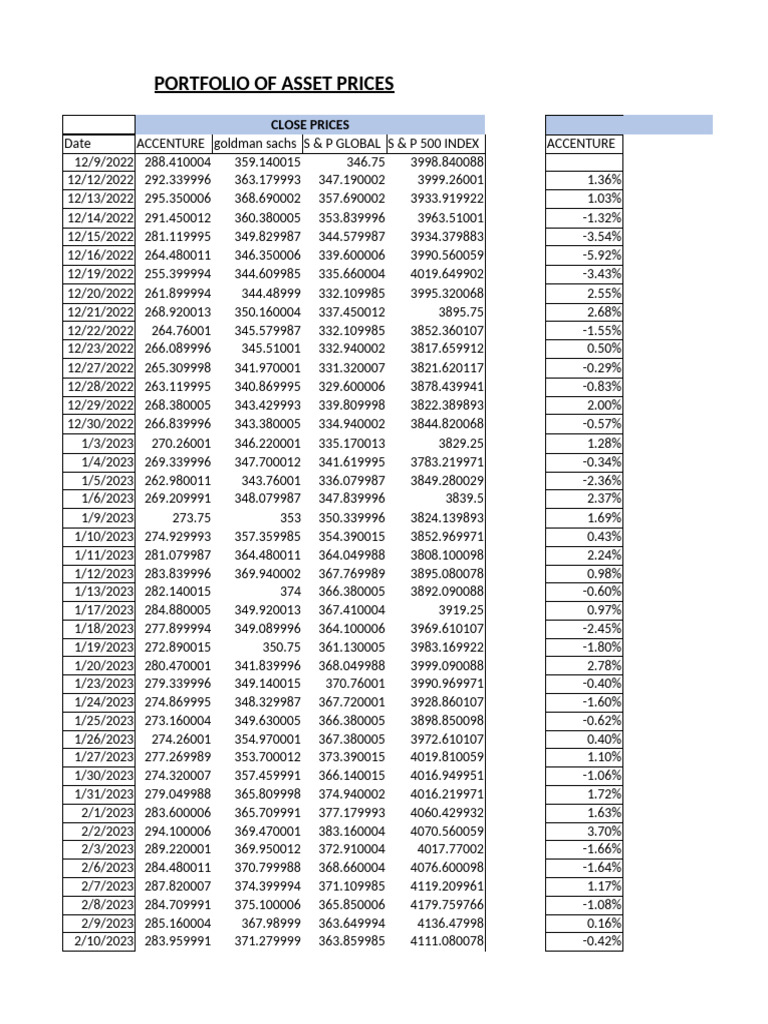 Portfolio of Current Assets | PDF