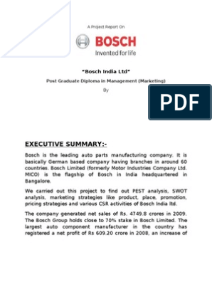 Project Report Bosch Equity Finance Strategic Management
