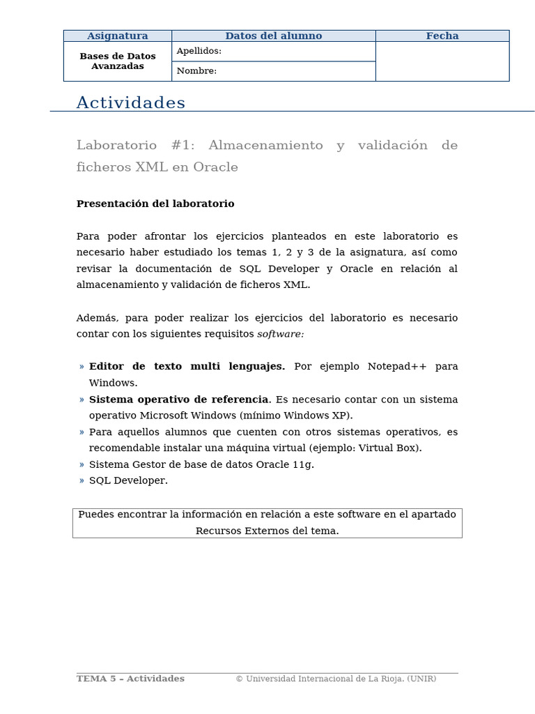 Colgii 48 T 5 Lab | PDF | SQL | Bases de datos