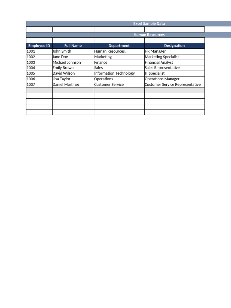 Excel Sample Data - Ahmad Latifi | PDF