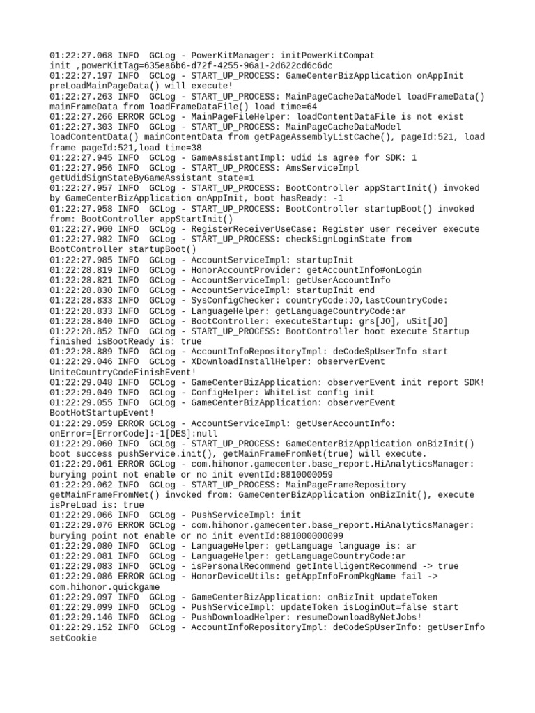 GameCenter Startup Process Log Analysis | PDF | Internet | World Wide Web