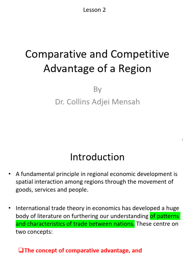Comparative vs. Competitive Advantage Explained | PDF | Comparative ...