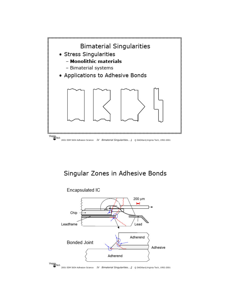 Bimaterial Singularities in Adhesion Science | PDF | Adhesive ...