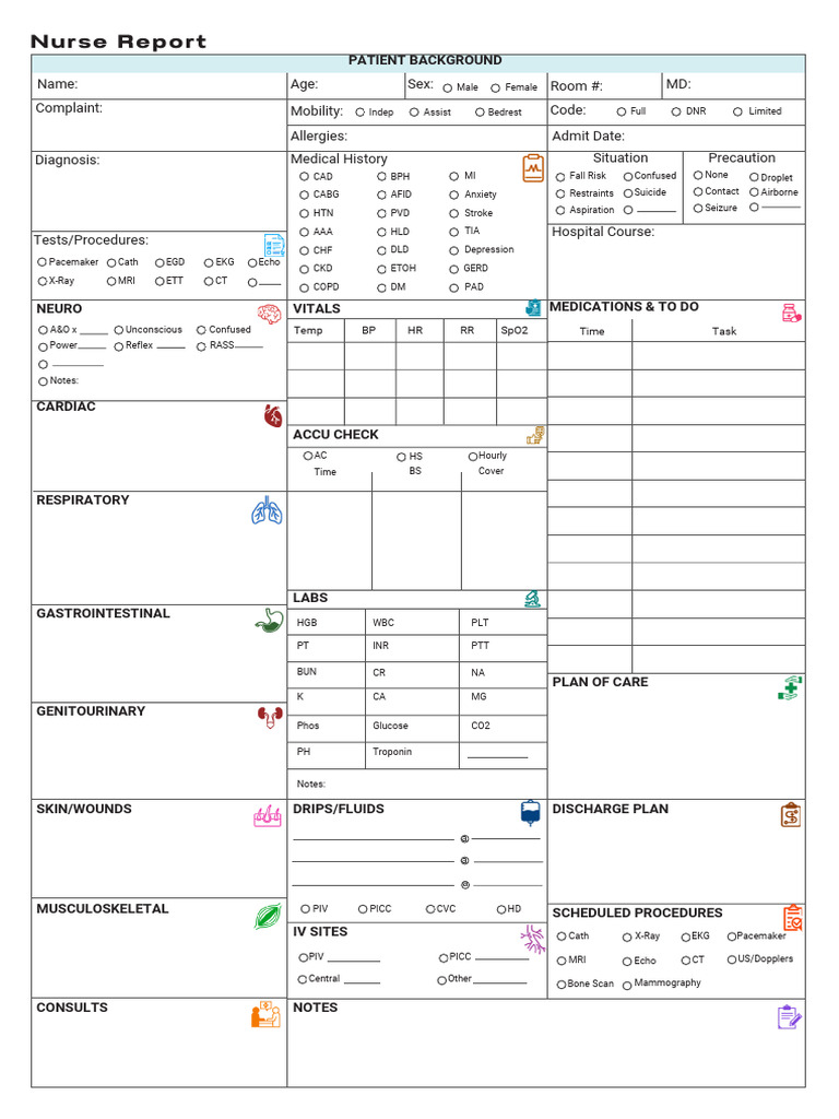Patient Medical Report Template | PDF | Human Diseases And Disorders ...