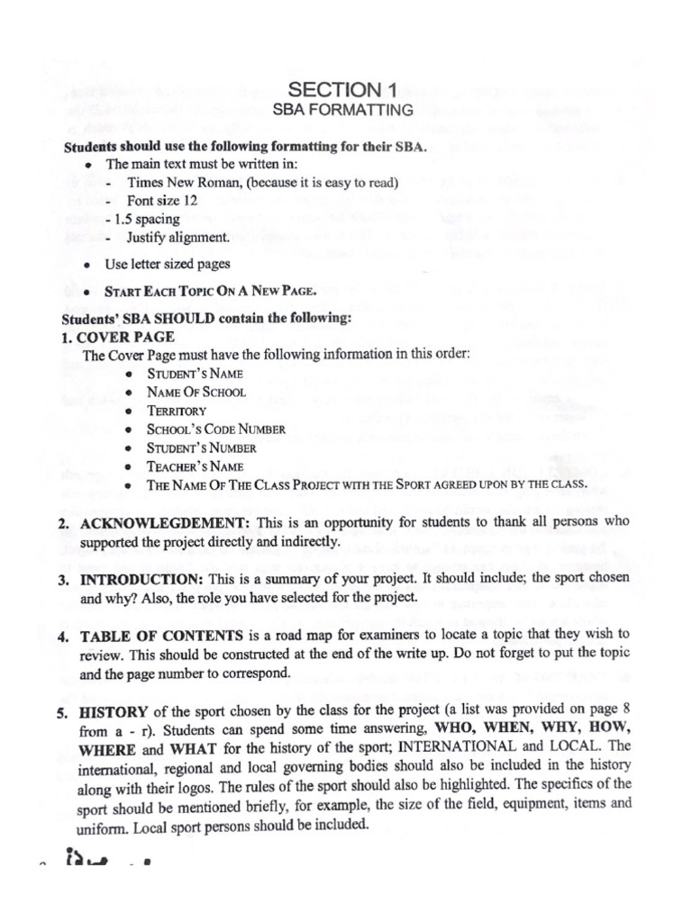 SBA Format | PDF