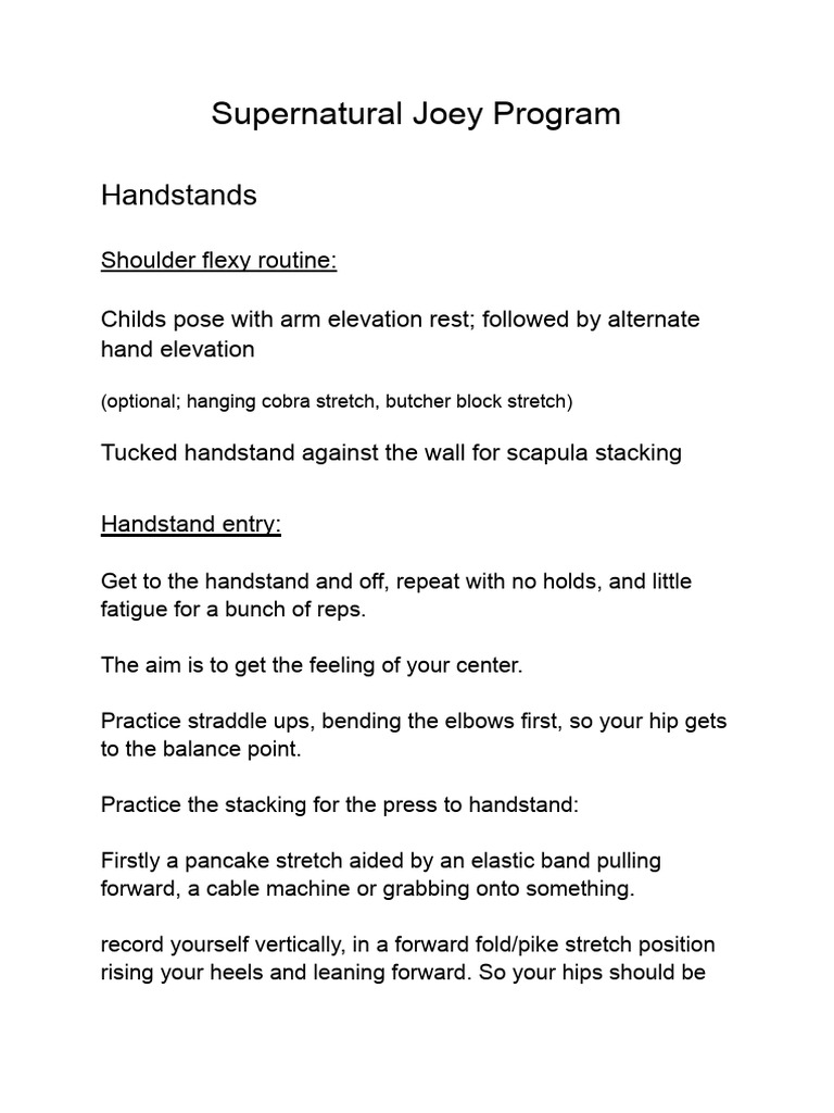 Handstand and Front Lever Training Guide | PDF