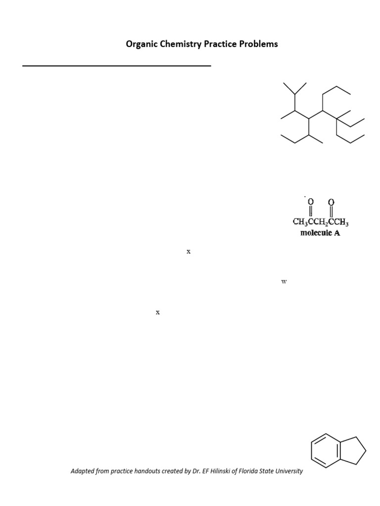 Organic Chemistry I Practice Problems | PDF | Chemical Bond | Molecules