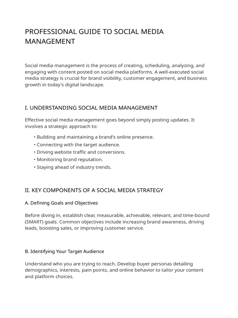 Social Media Management: A Professional Guide | PDF | Target Audience | Social Media