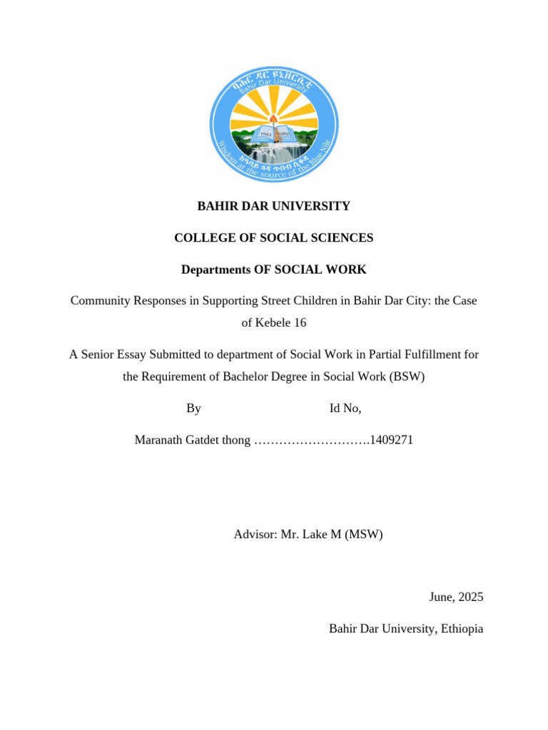 Community Support for Street Children | PDF | Poverty | Poverty ...