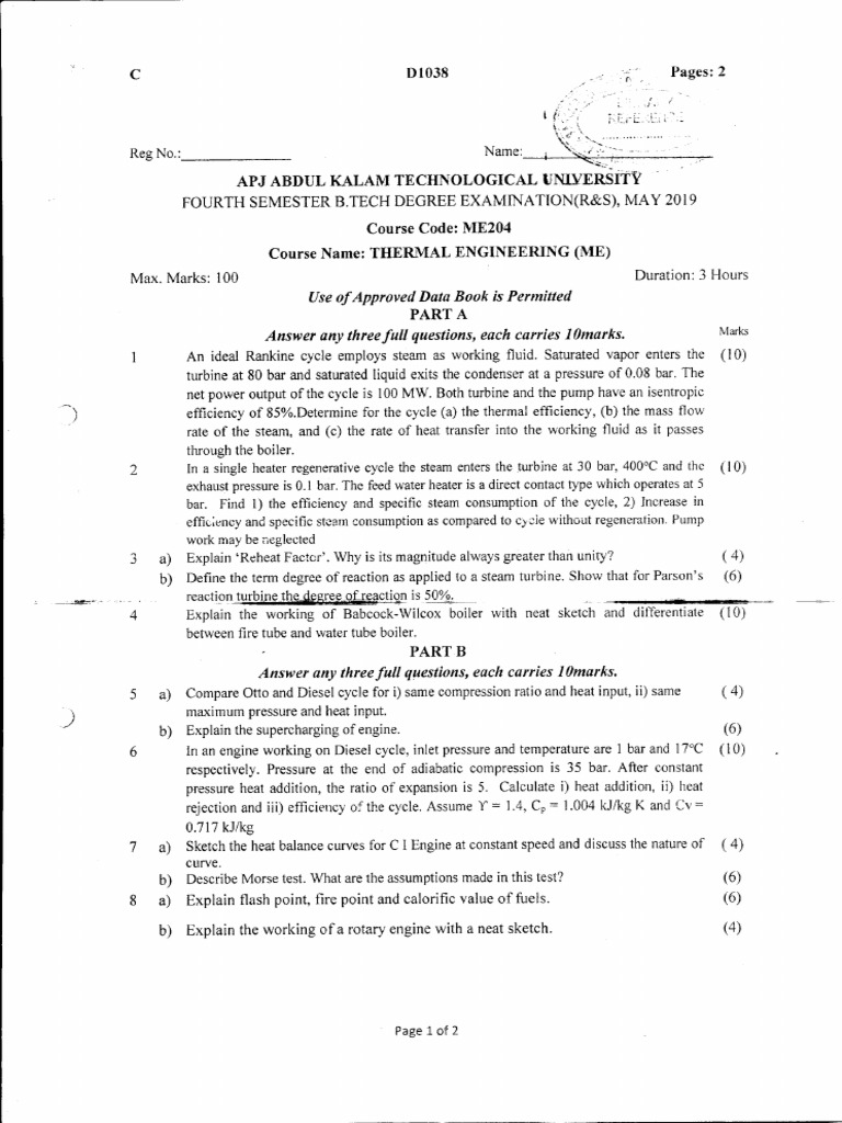 ME 204 T E May 2019 | PDF