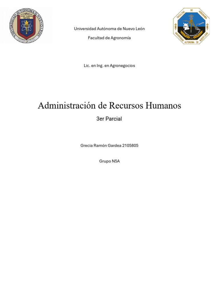 3erparcial ADRH GreciaRamon | PDF | Gestión de recursos humanos ...