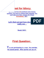 Test for Idiocy